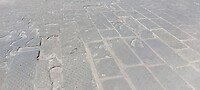 Slecht wegdek in Italië