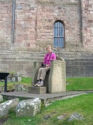 Troon van de Northumbrische koningen. Bamburgh Castle.