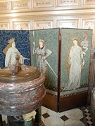 Prerafaelitisch scherm in de kapel van Castle Howard.