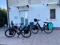 klaar voor vertrek op de laatste fietsdag