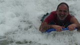 Andre auf Bodyboard