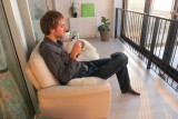 Nochmal das Fruehstuek auf dem Balkon geniessen!