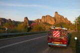 Meteora bij zonsondergang