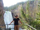 René bij de Upper falls in Yellowstone