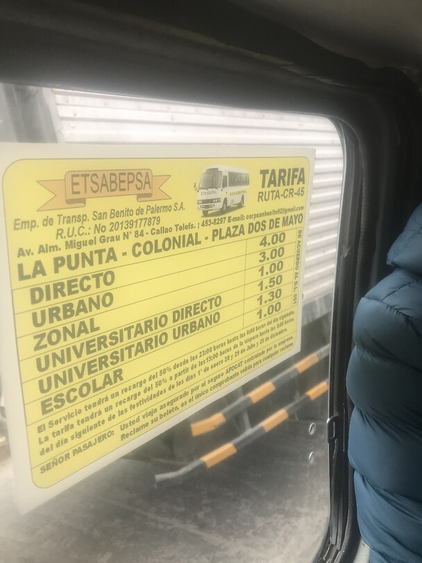 Prijstabel van de combi’s