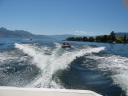 On the lake.