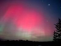 crazy red aurora