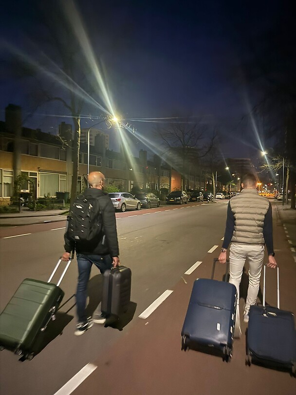 Op weg naar de bus