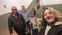 Op weg naar de bus