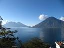 View of Lago de Atitlan from hostel in San Marcos