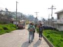 walking back through Las Rosas with other voluntrs