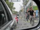 Rodrigo on his bike following our car