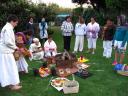 Preparing the altar for the Solstice ceremony