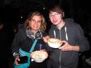 Eating Posole at Mexican wedding