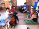 Giving English class to the little kids (6-7 y)