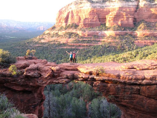 Standing on the Devil's Bridge with Holly - Sedona, Arizona