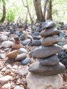 Buddha Beach, stone totems, near Cathedral Rock (Sedona)