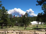 Start of the "High Park Fire" - at this moment still more than 10 miles (15 km) away from SMC