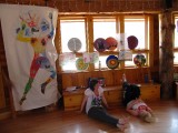 Dance Camp - The Starhouse - interior filling up with art made by us