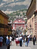 Bustling colorfol street in Ayacucho