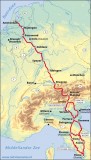 Kaart van de hele route
