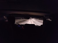 Vanuit de auto op weg naar ons verblijf