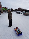Boodschappen gedaan met de slee