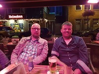 Even nog een borrel na samen met Marion en Justin