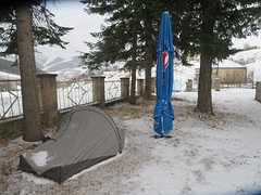 Wakker worden onder laagske sneeuw