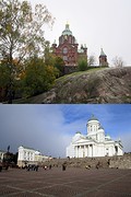 Helsinki, de Russisch orthodoxe kerk en Lutherse kerk