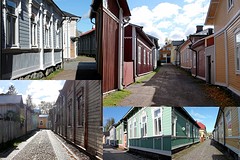 Rauma, straatjes met houten huizen