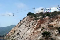 Onderweg, kabelbaantje bij Almeria