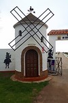 Tarifa, windmolen met Don Quichotte, Sancho Panza en ik op het dak!