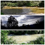 Entre deux, de rivier voor en na de onweersbui