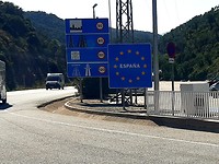 De grens over Frankrijk-Spanje