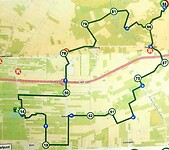 Nieuwlande, de fietsknooppuntroute, wij starten op knooppunt 19.