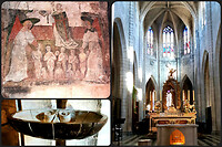 Saint Flour, kerk met fresco