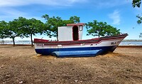 Isla Christina,  vissersbootje op het droge