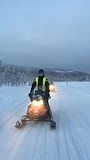 Samen op de sneeuwscooter