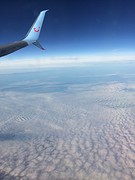 Boven de wolken was het mooi en zonnig