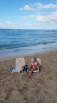 Om 8.15 uur al op t strand