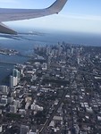 Downtown Miami vanui het vliegtuig