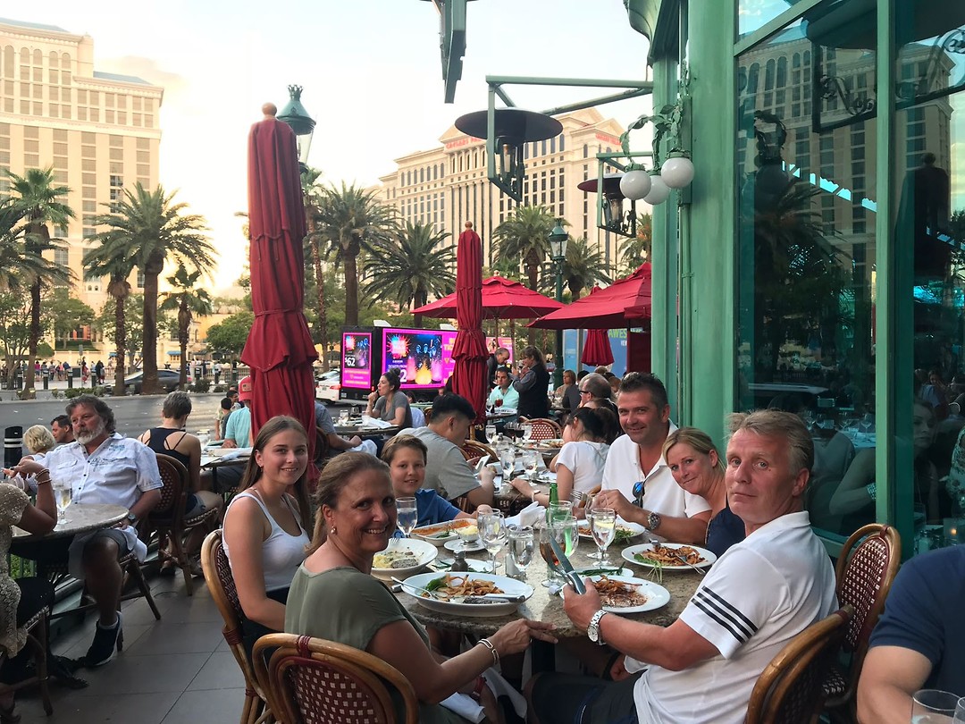 Laatste etentje samen (bij Mon Ami Gabi tegenover het Bellagio)