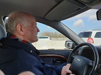 Met Rob in auto