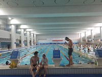 Zwembad viel wat tegen, dit was het training bad want de Olympisch gedeelte is gesloten.