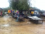 De markt in Ukunda bij regen