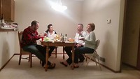 Having dinner