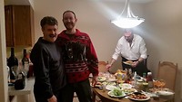 Host Stan with one of his guests