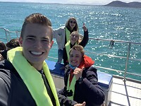 Selfie op de boot in Hermanus