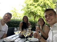Selfie bij de eerste tasting van de dag